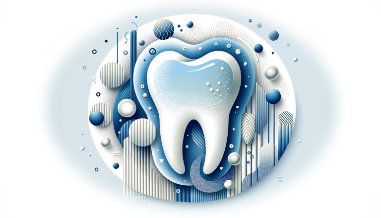 Abstrakte Grafik zum Thema Zahnfleischrückgang in Blau- und Weißtönen, hauptsächlich in der Farbe #489ef3, die abstrakte Formen und Muster zeigt, die subtil auf Zahnfleischgesundheit und zahnmedizinische Pflege hinweisen.